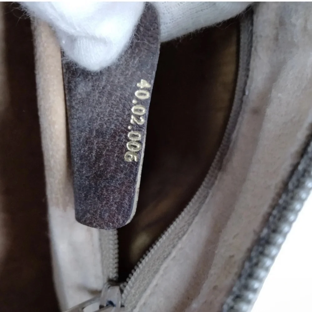 Gucci Brown and Beige GG Canvas Satchel with Green-Red Accent